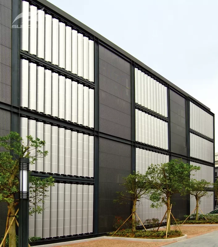 Indawo yokuhlala Curtain Wall Louvers Remote Manual Control PVDF Coating Durable 1