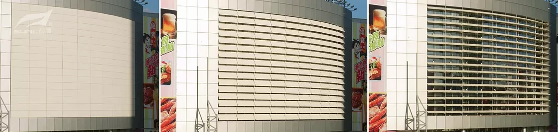 Adjustable Aeroscreen Curtain Wall Louvers Aluminum Architectural Sun Control System 1
