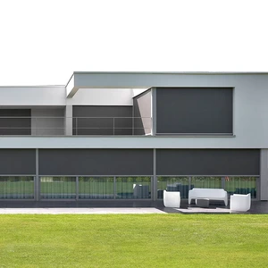 ការបញ្ជាពីចម្ងាយ Zip Track Blinds Waterproof Outdoor Roller Blinds ប្ដូរតាមបំណង