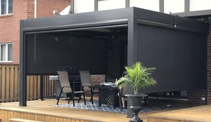 Балкон Motorized Roller Zip Screen пардаҳо Pvdf Табобати рӯизаминӣ