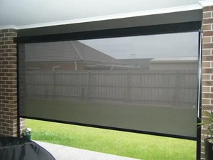 Waterproof Zip Track Outdoor Blinds Remote Control Tahan Angin
