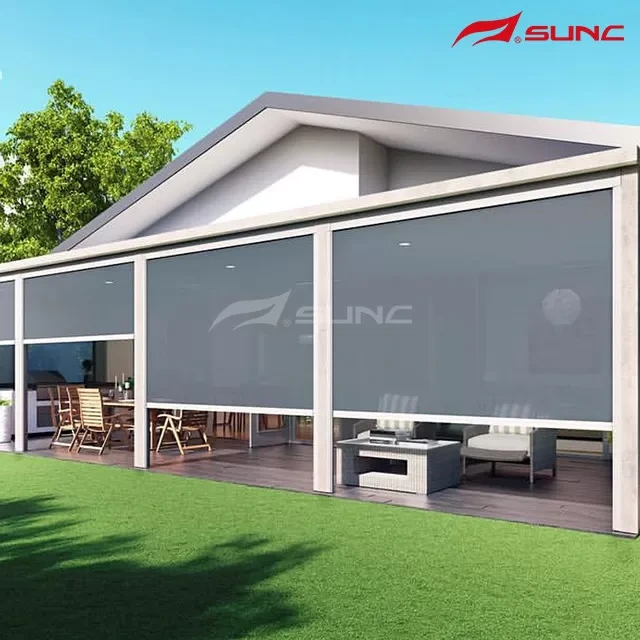 Rufin Aluminum Pergola Motar Panel Track Makafi Tabbacin Iska 1