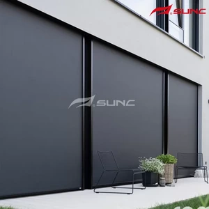 Roll Up Shade Heat Gain Zip Track Persianas a proba de UV para toldo de pérgola