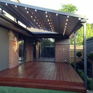 Lauko ištraukiamas stogas Pergola ištraukiamo stogo sistemos PVC dengtos burės apdaila