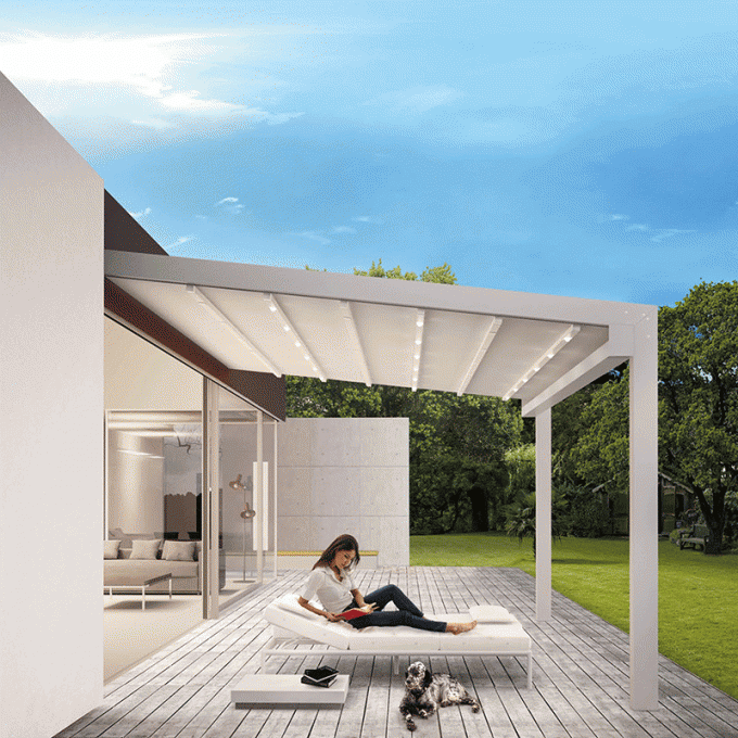 Aluminum Folding Retractable Roof Pergola Attachable Gazebo Side Wall Mounted Awning 2