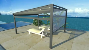 Vanjska vodootporna tenda za sjenilo koja se može uvući, pergola s aluminijskim bočnim zaslonom