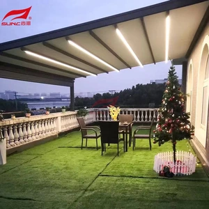Bioclimatic Aluminum PVC Retractable Roof Systems ការការពារទឹកភ្លៀង