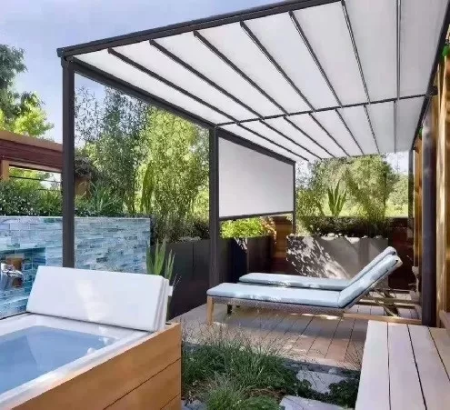 PVC Sail Modern Aġġustabbli Retractable Saqaf Pergola 1