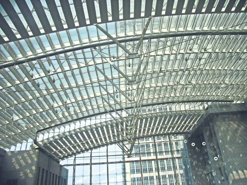 Mall PTFE Gərginlikli Qaranlıq Qatlana bilən Göy işığı Dam Sistemi 1