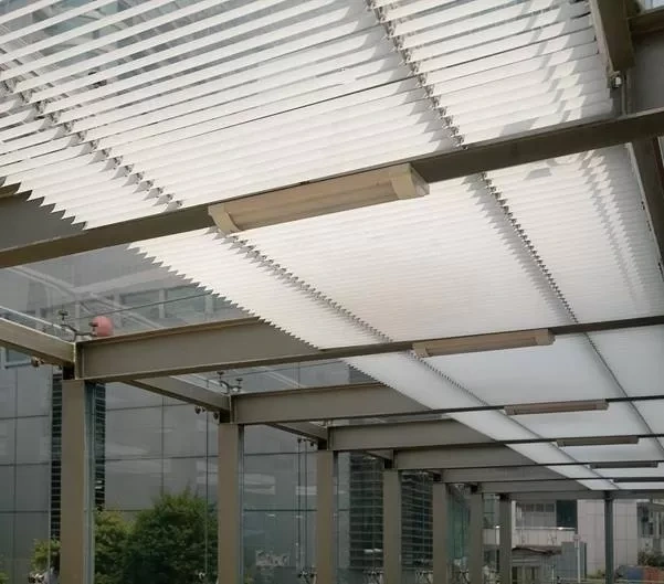 6063 T5 3.0mm Pulvis Coating Louvre Skylight Roof System 1