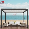 Aluminijasta pergola z zložljivimi žaluzijami, odporna proti vetru, zunanja ročna pergola za teraso 1