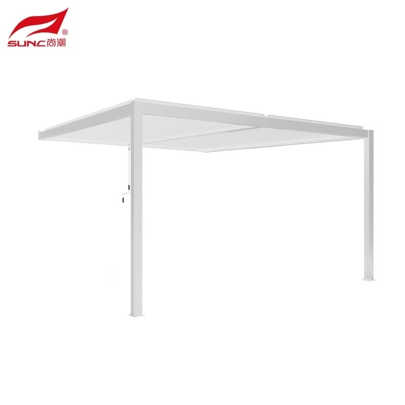 SUNC 3x3m mi-monte aliminyòm manyèl louvered pergola deyò Windproof pwoteksyon solèy 2