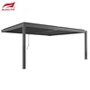 SUNC 4x4m 3x3m อลูมิเนียมติดผนังสีขาว Manual Louvered Pergola สวนกลางแจ้งอาคารกันน้ำกันลม 1