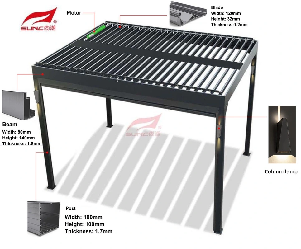 10' Ã 10' Adjustable Hardtop Manual Louvered Pergola Outdoor Patio Sun Shade Shelter 2