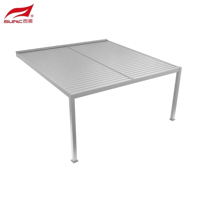Caadiyan 4x4m gidaarka ku rakiban Buugga Aluminium ee Louvered Pergola Dhismaha Beerta Bannaanka 1