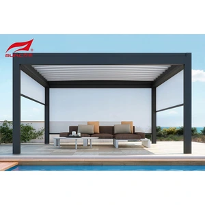 4 x 4m Manual Louvered Pergola Aluminum Waterproof Mo Fale Fa'ato'aga i fafo