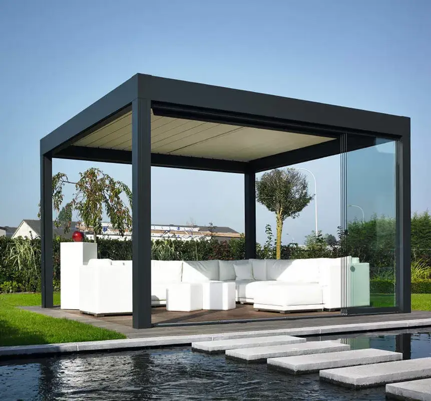Aluminium gemotoriseerde pergola SUNC handelsmerk onderhandelbaar SGS 2