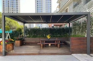 ស្ថាបត្យកម្មអាលុយមីញ៉ូម Pergola Motorized Patio Pergola ទំនើប