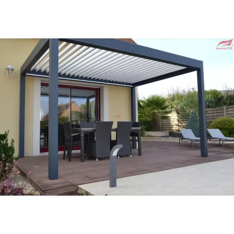 Wax-soo-saarka Beerta Aluminium-ka ee deegaanka-u-saaxiibka ah ee Pergola SUNC 4