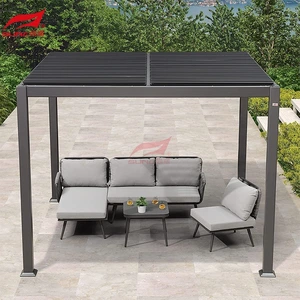 ការលៃតម្រូវ Hardtop ខាងក្រៅ Louvered Pergola Rot Proof SGS