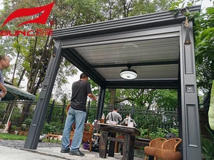 Geleid lig gemotoriseerde aluminium pergola knaagdierbewys vir tuinbou
