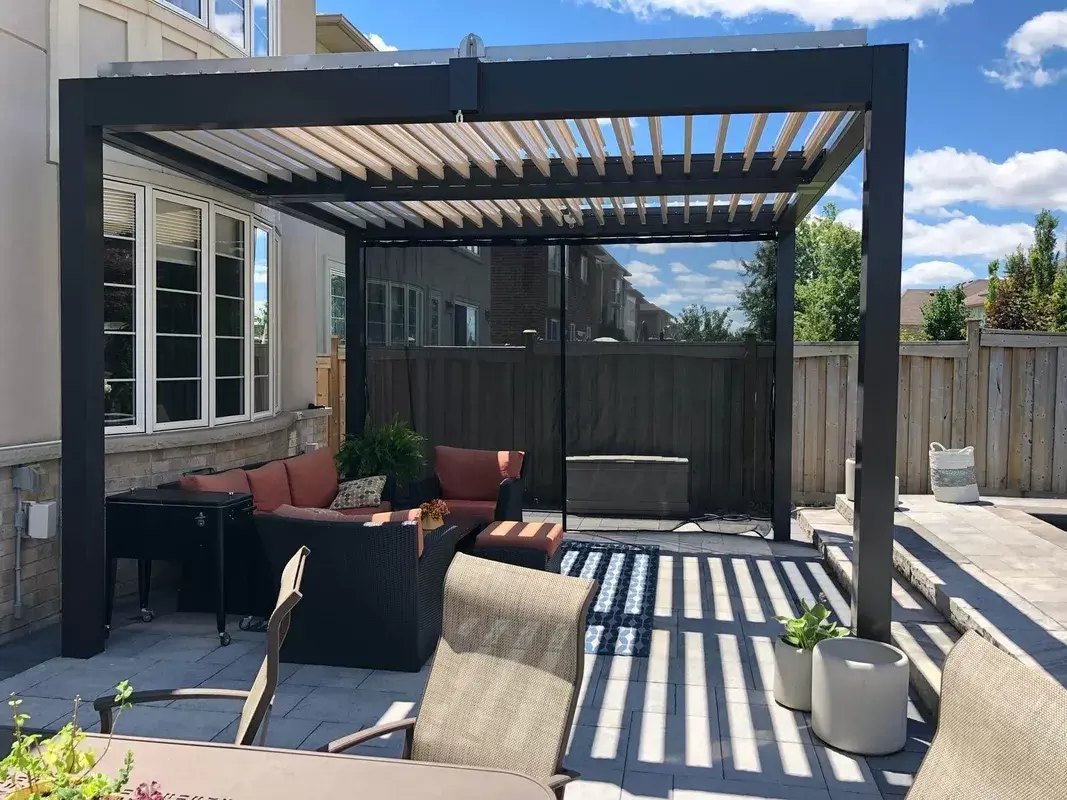 Jumlo Sunc Casri ah oo aan biyuhu celin karin matoorka Aluminium Pergola SUNC Brand 3