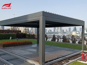 3x4m Motorized Aluminium Louvered Roof Led Light Rodent Proof Swimbad