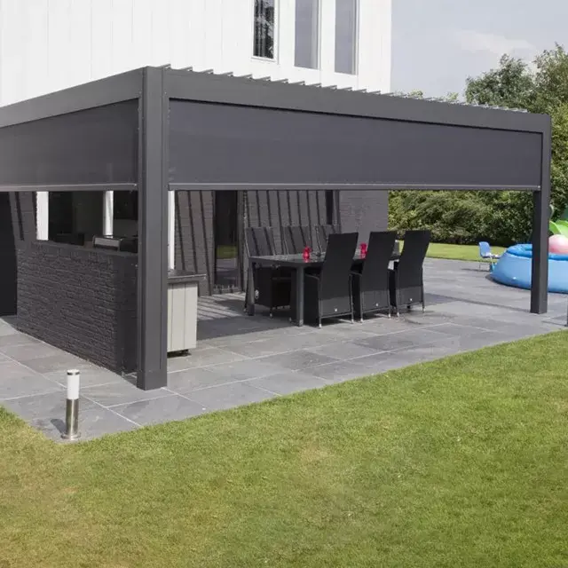 SUNC | Pergola-kharashka leh oo leh Solutions Power Louvers 2