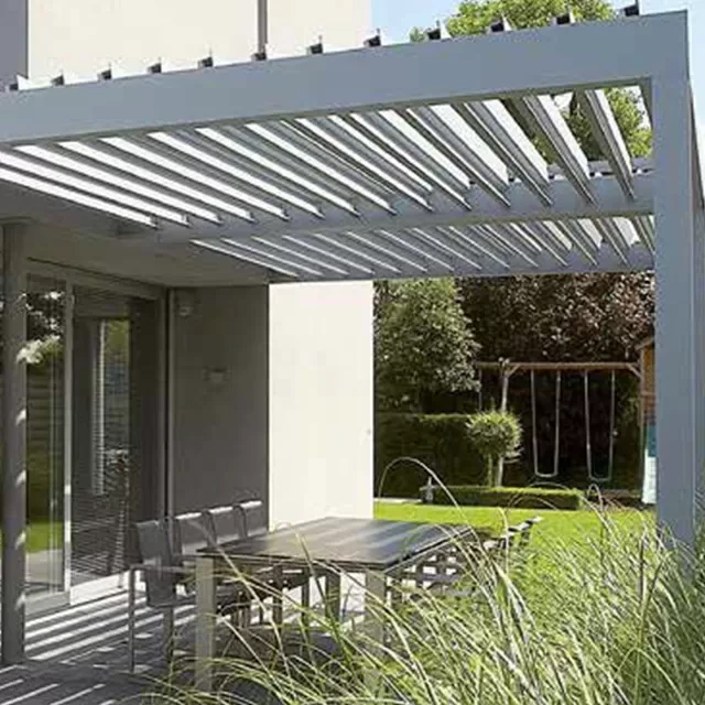 ڪسٽم 200mm بليڊ Adjustable Motorized المونيم Pergola 1