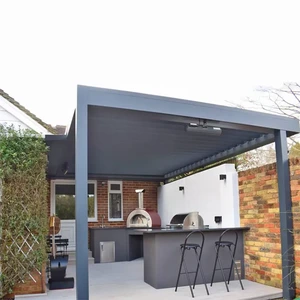 Toldo de techo de pérgola de aluminio con persianas de aluminio para exteriores de 265 mm