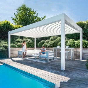 Moderna pérgola illada automática de aluminio de 2,5 mm de tellado aberto