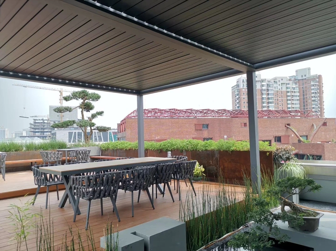 10 X 13 Ft Motorized Aluminium Waterproof Louvered Pergola Sab nraum zoov 1