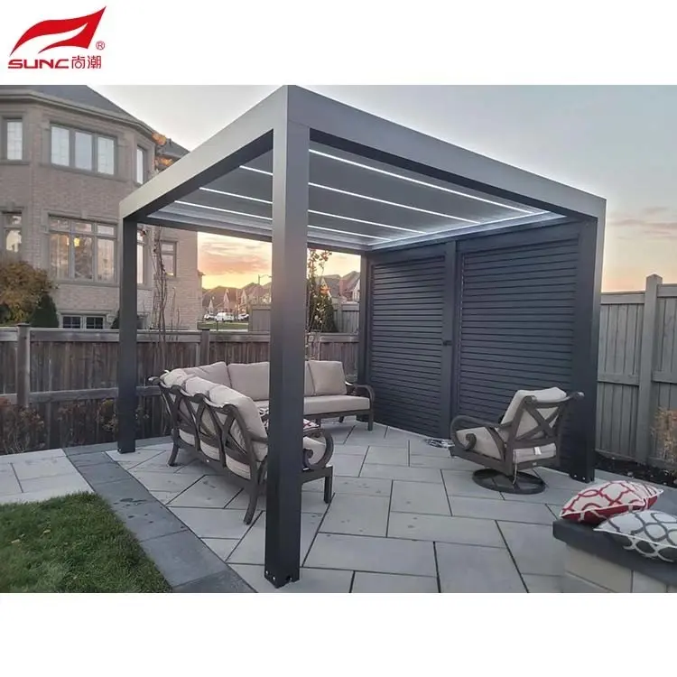 Shirkadda Pergola SUNC ee hal-abuurka leh ee Aluminium Motorized 5