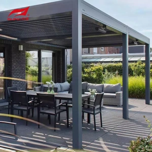 SUNC Pèrgola d'alumini motoritzada 5m X 3m Pati exterior Jardí Pati Pèrgola elèctrica