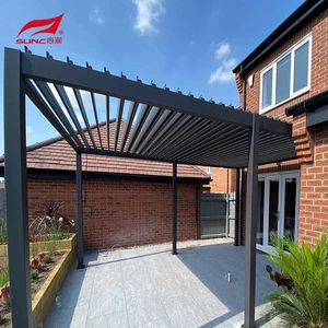 Kunze Kwetsika Mota Aluminium Pergola Louvred Roof Ine RGB Chiedza