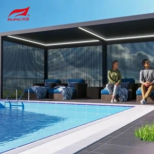 10" X 10" Utendørs aluminium Pergola Patio Vanntett hage dekorert Pergola