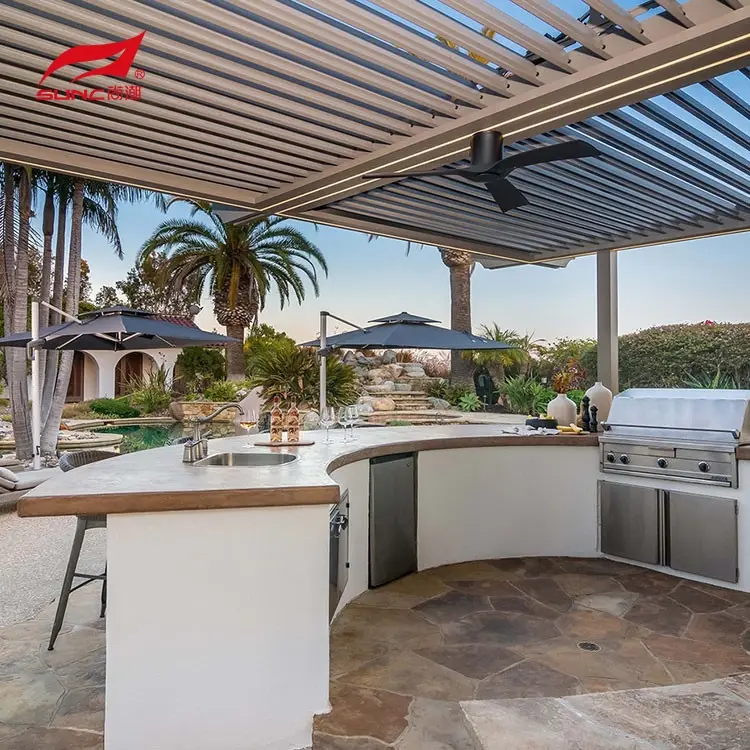Soosaarayaasha Pergola ee SUNC Aluminium Motorized 7