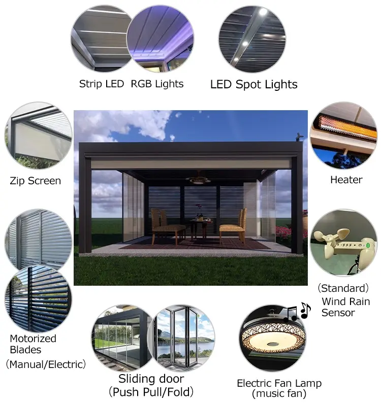 Pergola Custom Louvered 7 maalmood - SUNC 3