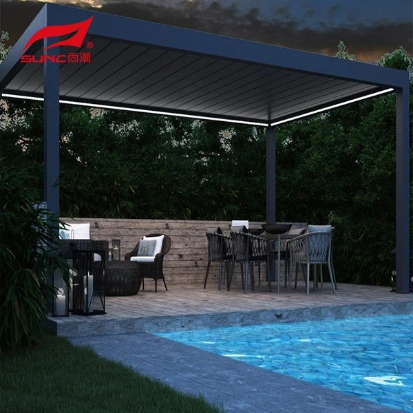 Hotmotorized Louvered Pergola 7 Days ម៉ាក SUNC 2