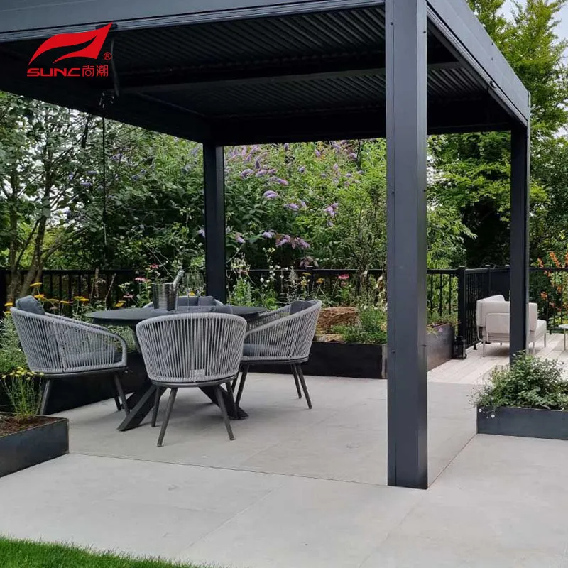 Newsunc Modern Buitelug Waterdigte Gemotoriseerde Aluminium Pergola Sunc Modern Buitelug Waterdigte Gemotoriseerde Aluminium Pergola Company 3