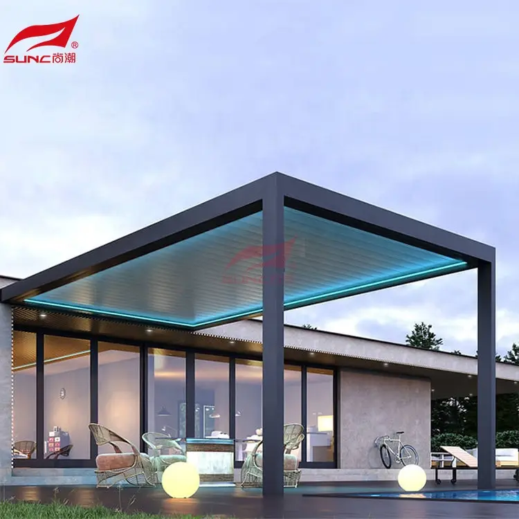 SUNC ugu Wanaagsan Sunc Casriga Casriga ah ee Bannaanka biyuhu celinayaan Matoorka Aluminium Pergola 20 maalmood 2