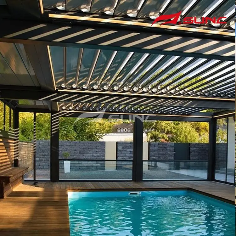 SUNC ugu Wanaagsan Sunc Casriga Casriga ah ee Bannaanka biyuhu celinayaan Matoorka Aluminium Pergola 20 maalmood 4