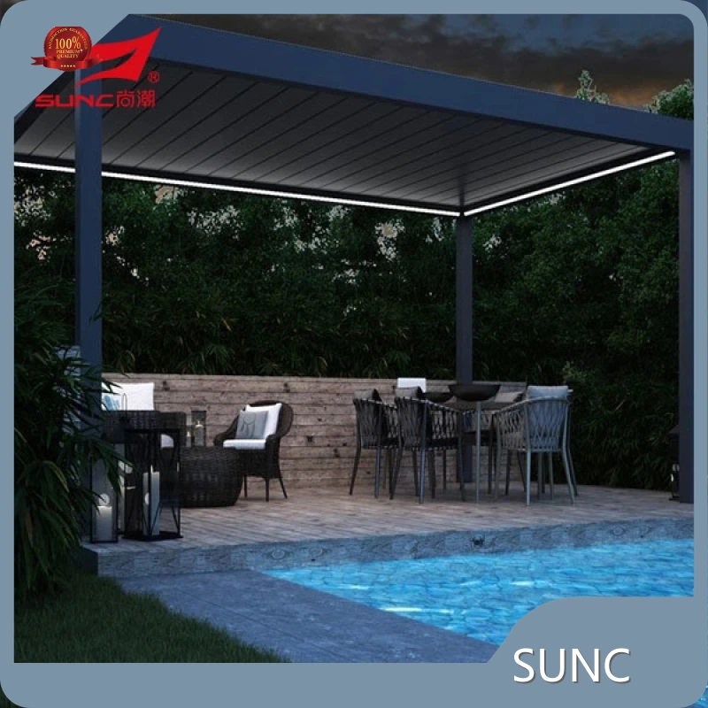 Hotmotorized Louvered Pergola 7 Days ម៉ាក SUNC 1