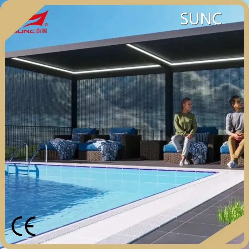 Aluminium Aluminium Toos ah oo Istaag ah Louvered Pergola 1
