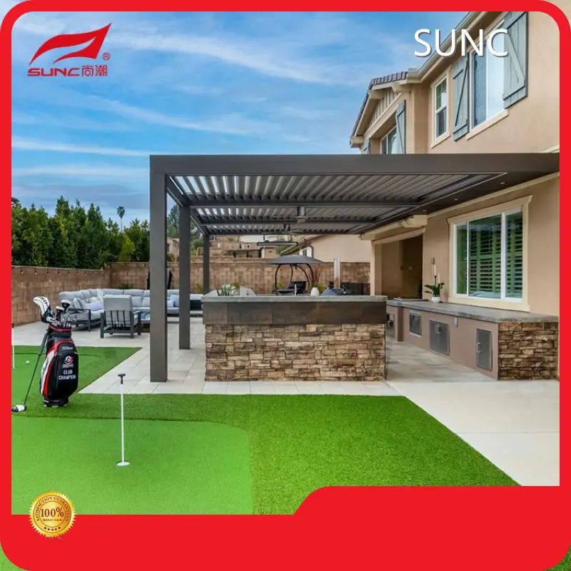 Kartoonka Aluminiumka Matoorka leh ee Pergola Ama Jumlo Kiis Alwaax ah - SUNC 1