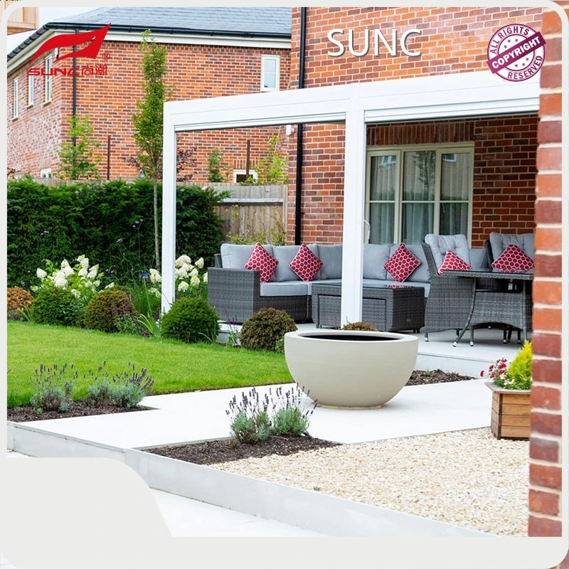K'hamphani ea Aluminium Pergola SUNC e ka khutlisoang e ka khutlisoa 1