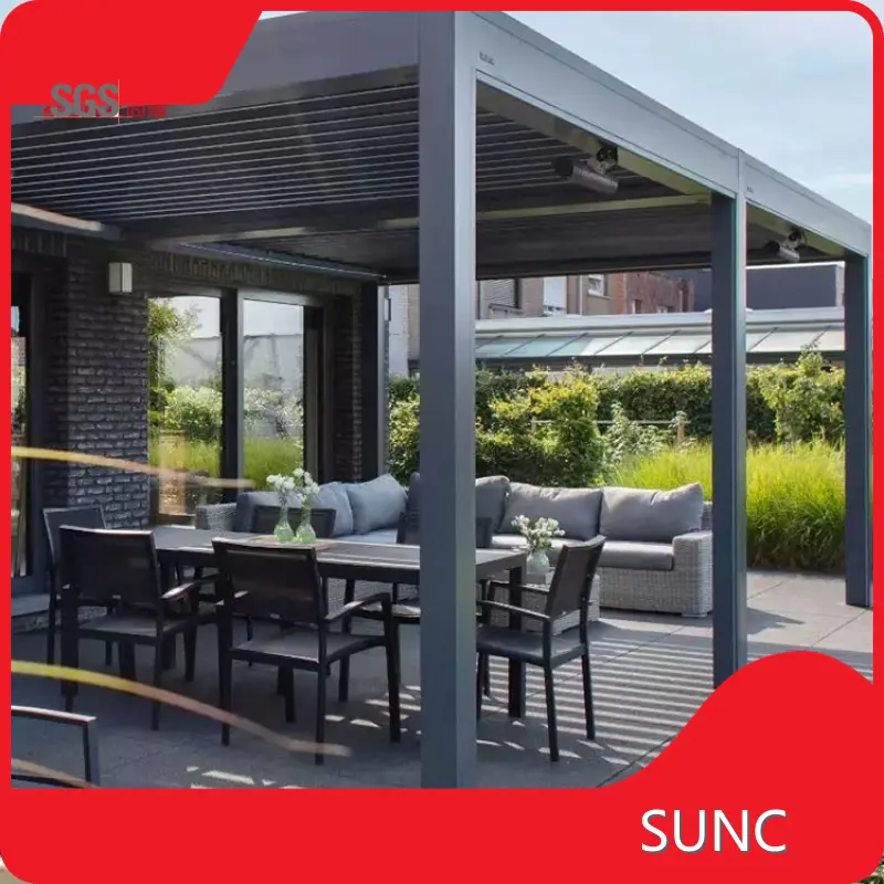 Hotaluminium Motorized Pergola Western Union SUNC Brand 1