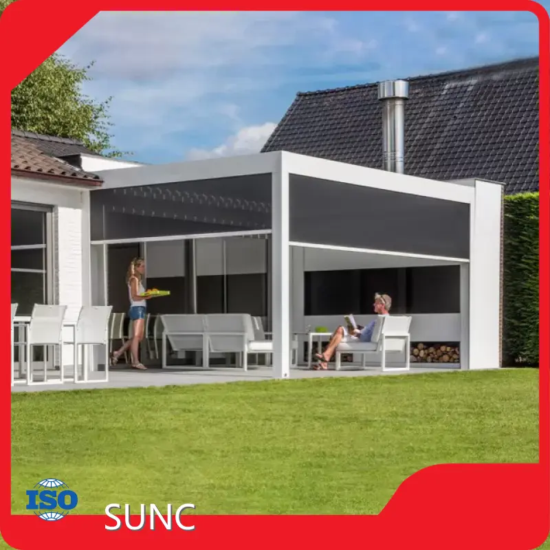 Soo-saareyaal Louvered Toomaati ah oo la isku halleyn karo oo Pergola Western Union ah 1