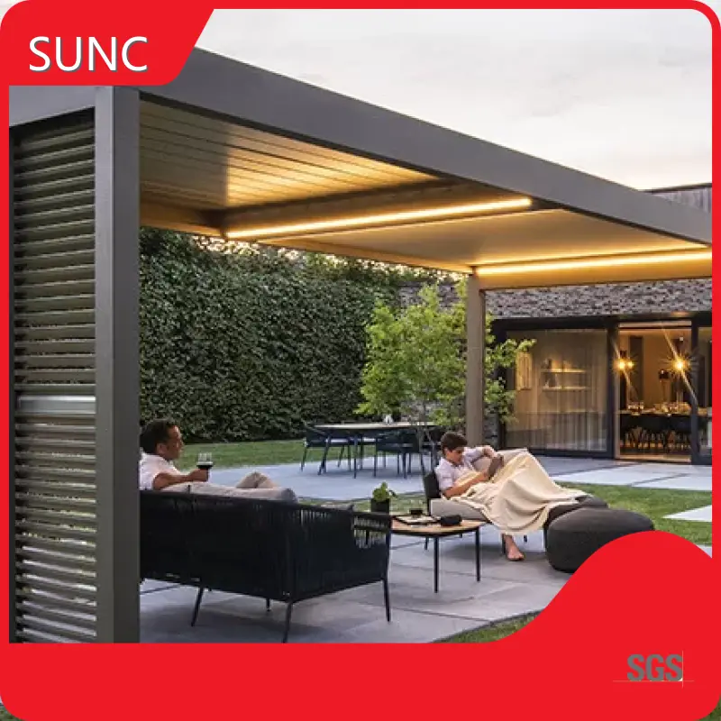 SUNC Atoomaati ah Pergola Louvers kartoon ama shirkad kiis alwaax ah 1