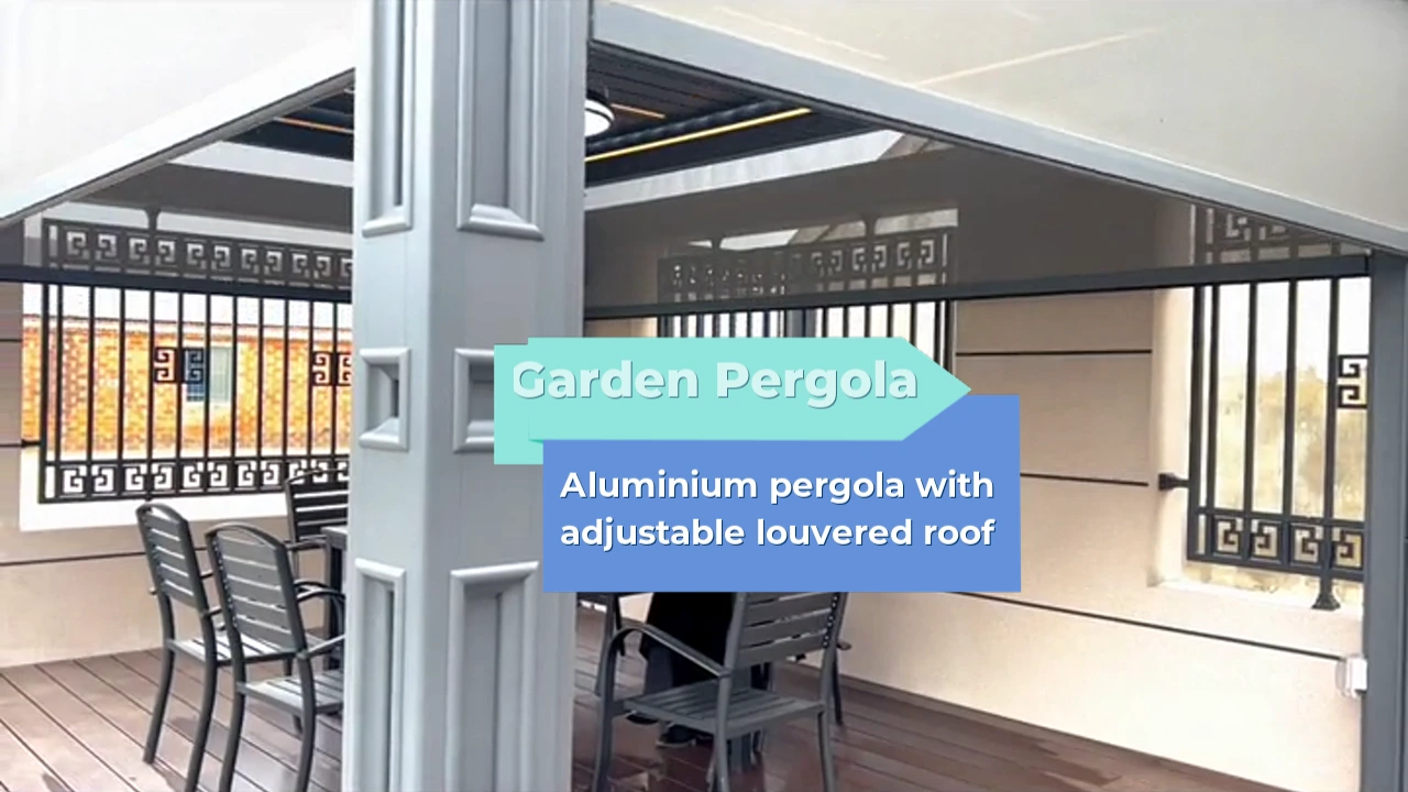 Pergola Alwminiwm Cwsmer Awyr Agored Gyda To Louvered Addasadwy gan Gwmni Pergolas Alwminiwm SUNC